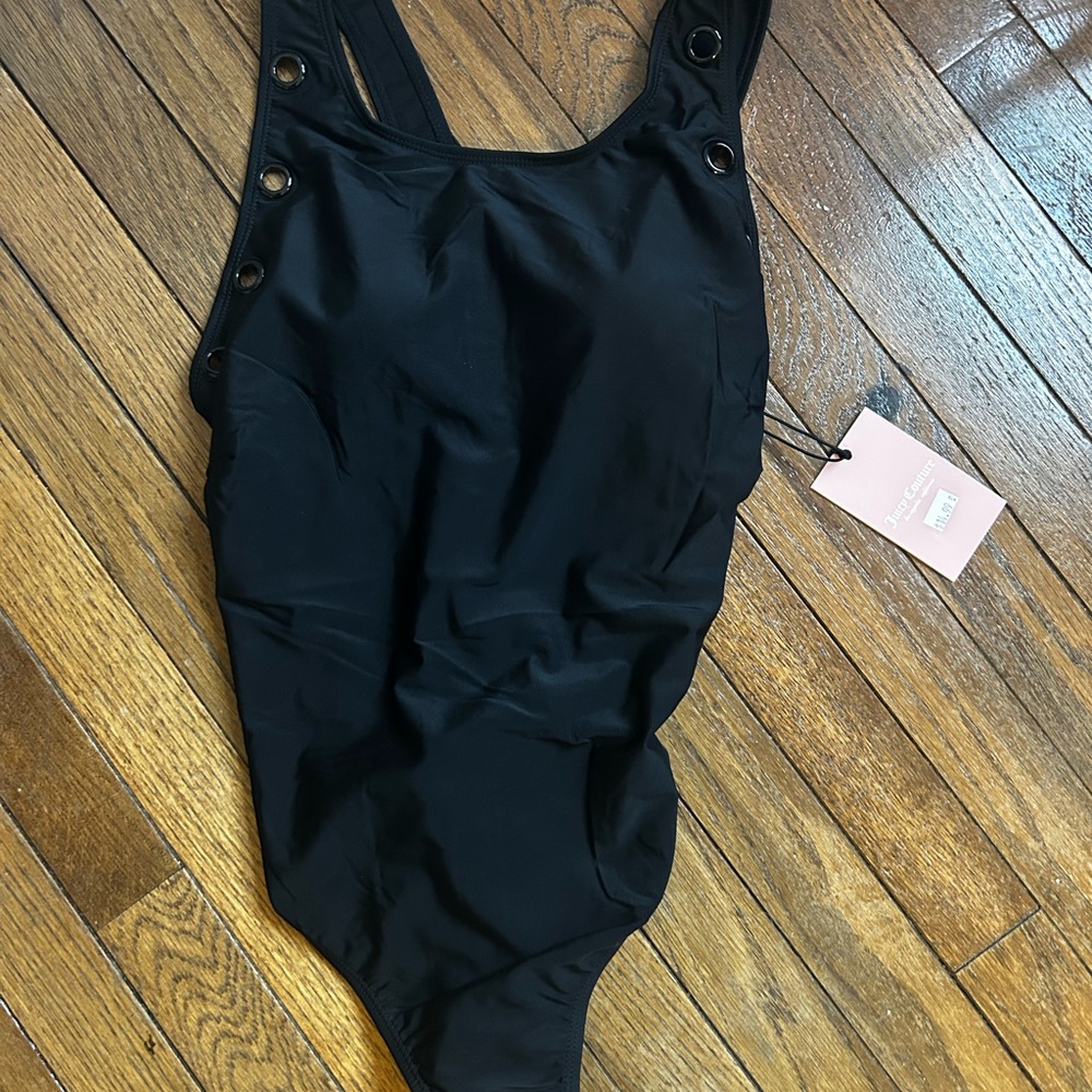 Black Button-Detail Swimsuit